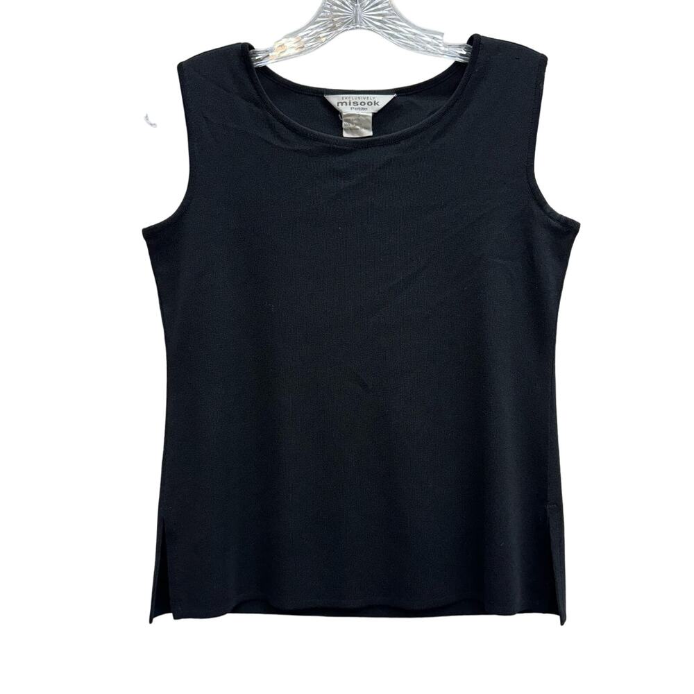 Exclusively Misook Tank Women's Size PS Black Knit Scoop Neck Closet Staple
